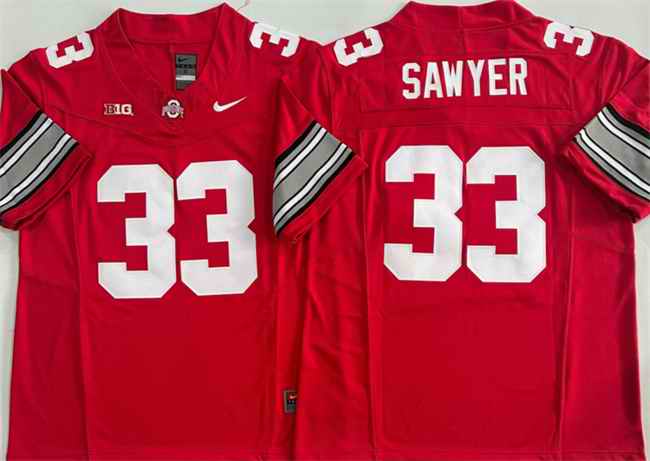 Men's Ohio State Buckeyes #33 Jack Sawyer Red 2025 F.U.S.E. Limited Stitched Jersey