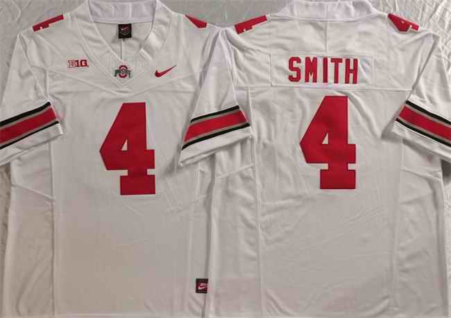 Men's Ohio State Buckeyes #4 Jeremiah Smith White F.U.S.E. Limited Stitched Jersey
