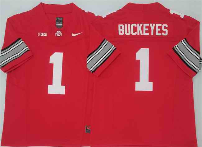 Men's Ohio State Buckeyes #1 Buckeyes Red 2025 F.U.S.E. Limited Stitched Jersey