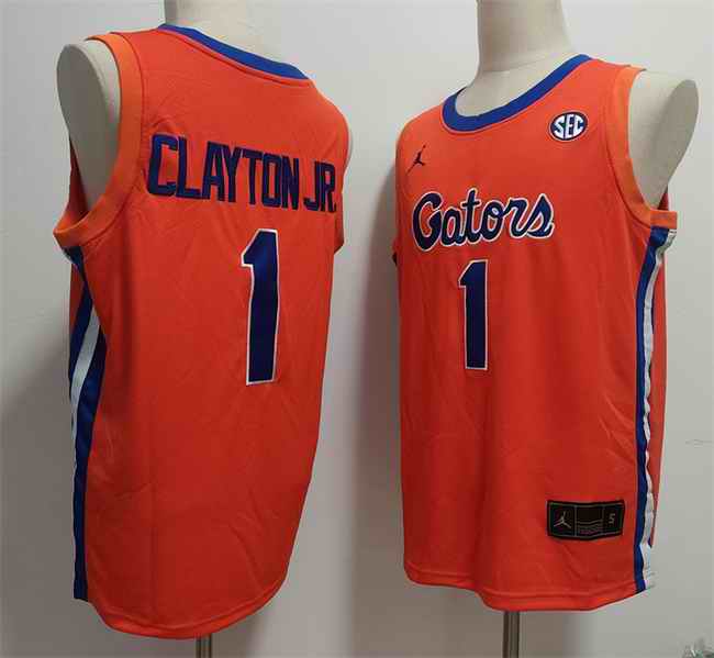 Men's Florida Gators #1 Walter Clayton Jr. Orange Stitched Basketball Jersey