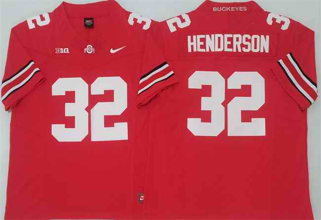 Men's Ohio State Buckeyes #32 TreVeyon Henderson Red 2025 F.U.S.E. Limited Stitched Jersey