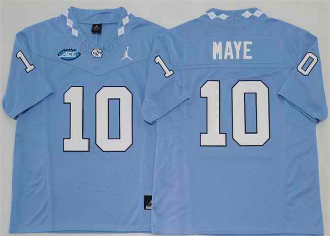 Men's North Carolina Tar Heels #10 Drake Maye Little Blue F.U.S.E. Limited College Stitched Jersey