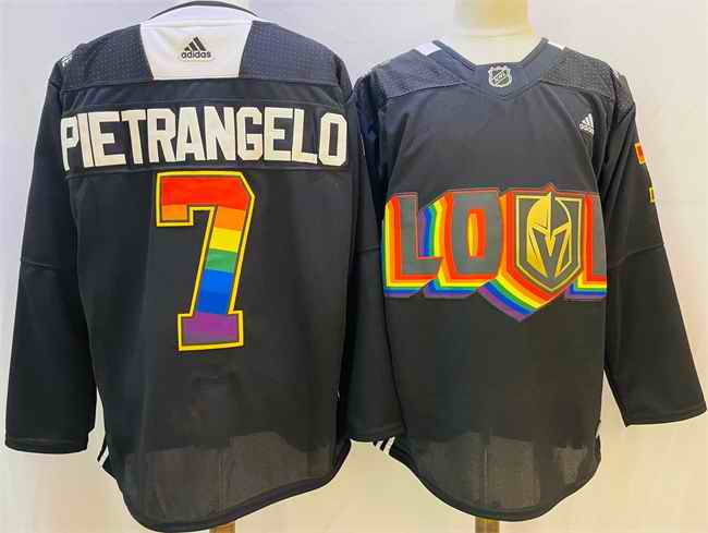 Men's Vegas Golden Knights #7 Alex Pietrangelo Black 2024-25 Home Stitched Hockey Jersey