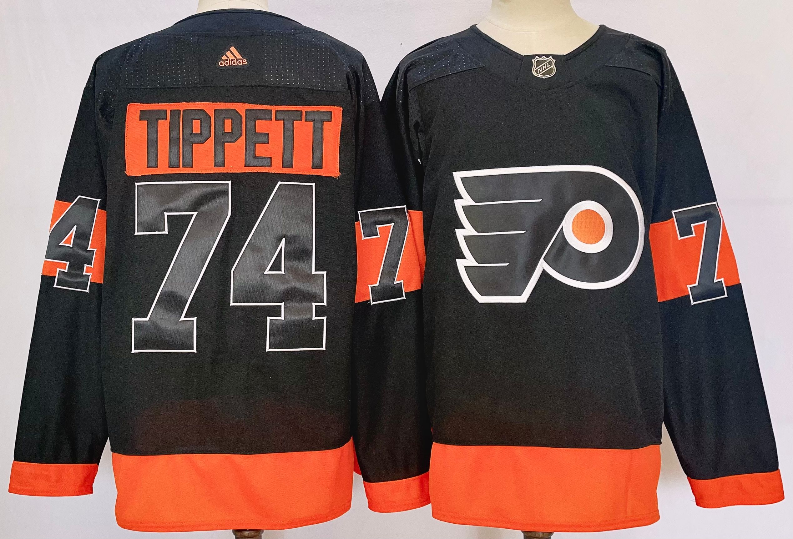Men's Philadelphia Flyers #74 Owen Tippett Black 2024 Stitched Jersey
