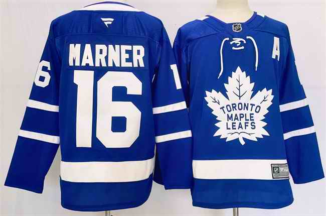 Men's Toronto Maple Leafs #16 Mitchell Marner Blue 2024-25 With A Patch Stitched Jersey