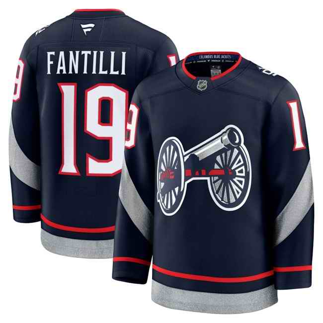 Men's Columbus Blue Jackets #19 Adam Fantilli Navy 2024-25 Stitched Hockey Jersey
