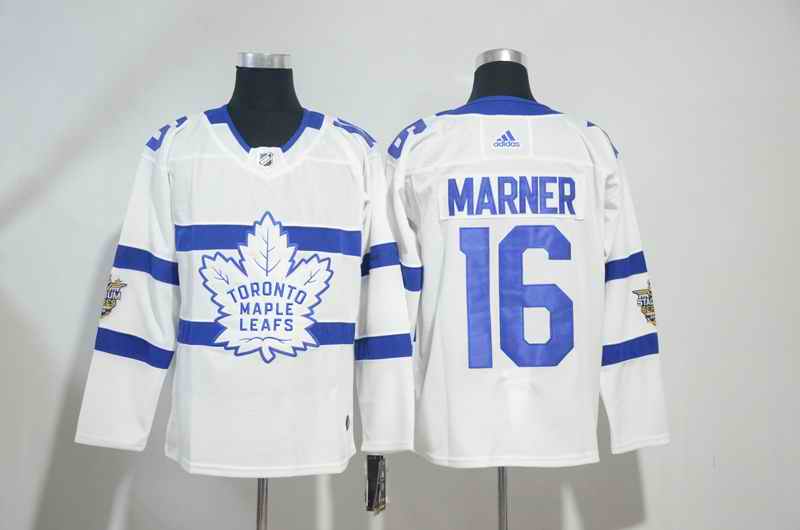 Men's Adidas Toronto Maple Leafs #16 Mitchell Marner White 2018 NHL Stadium Series Stitched Jersey