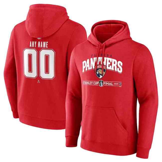 Men's Florida Panthers Red 2025 Stanley Cup Final Custom Pullover Hoodie