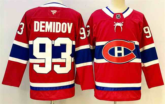 Men's Montreal Canadiens #93 Ivan Demidov Red 2024-25 Stitched Jersey