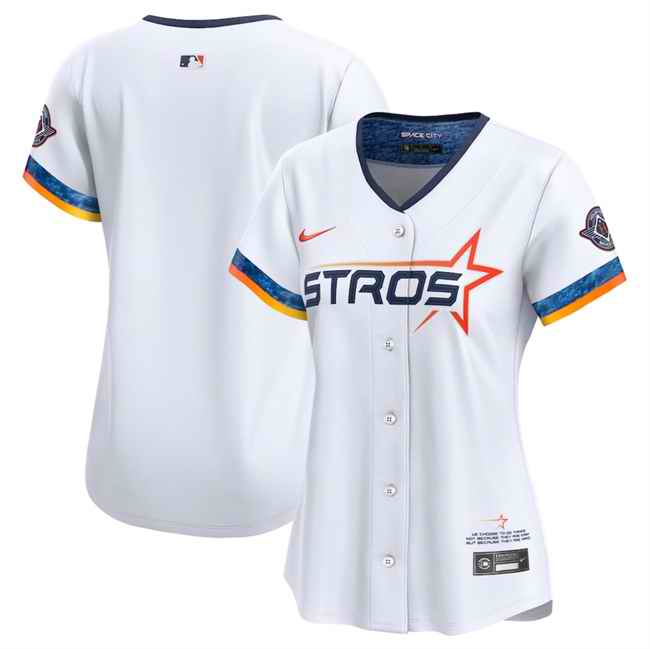 Women's Houston Astros Blank White 2025 City Connect Limited Stitched Baseball Jersey(Run Small)