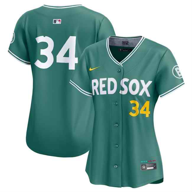 Women's Boston Red Sox #34 David Ortiz Green 2025 City Connect Limited Stitched Baseball Jersey(Run Small)