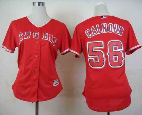 Angels #56 Kole Calhoun Red Alternate Women's Stitched Jersey