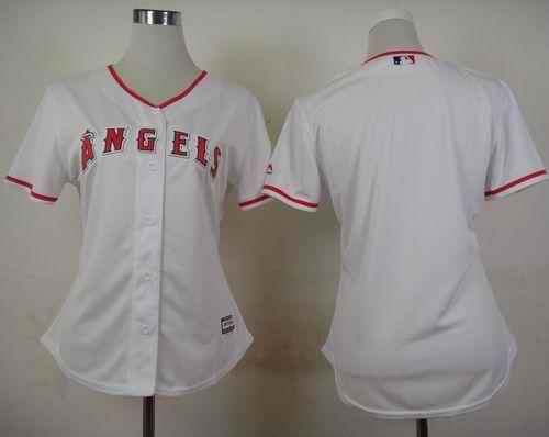 Angels Blank White Women's Home Stitched Jersey