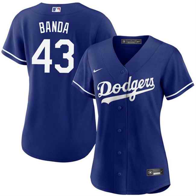 Women's Los Angeles Dodgers #43 Anthony Banda Royal 2025 Cool Base Stitched Baseball Jersey(Run Small)