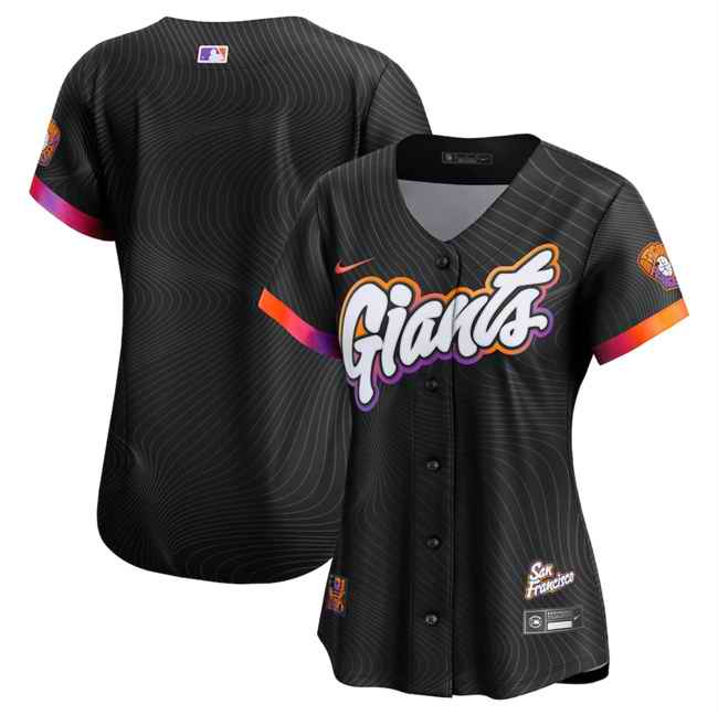 Women's San Francisco Giants Blank Anthracite 2025 City Connect Limited Stitched Baseball Jersey(Run Small)