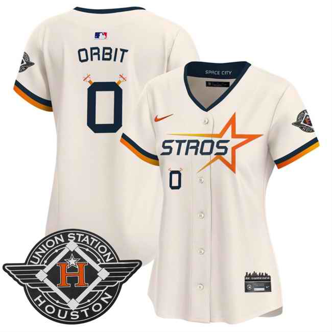 Women's Houston Astros #0 Orbit Cream 2025 City Connect Limited Stitched Baseball Jersey(Run Small)