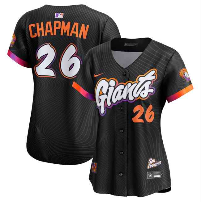 Women's San Francisco Giants #26 Matt Chapman Anthracite 2025 City Connect Limited Stitched Baseball Jersey(Run Small)