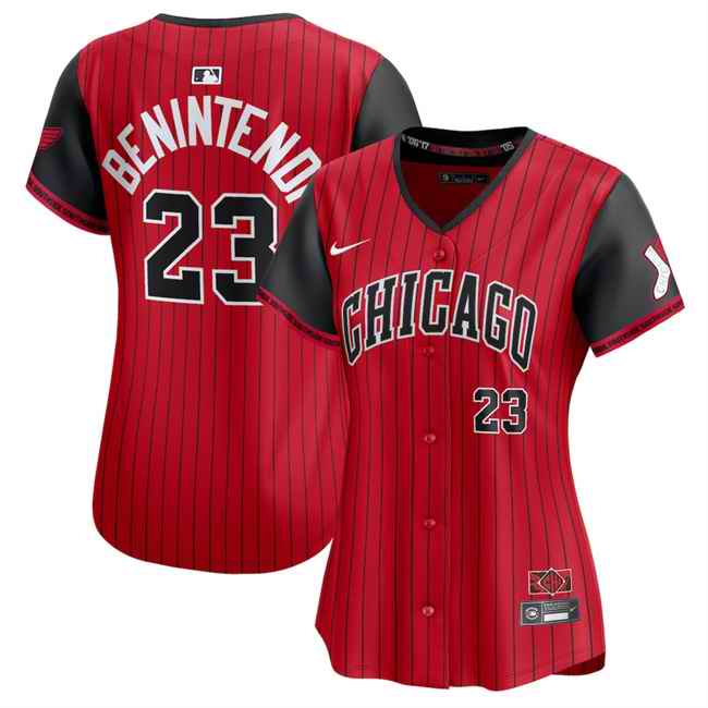 Women's Chicago White Sox #23 Andrew Benintendi Red/Black 2025 City Connect Limited Stitched Baseball Jersey(Run Small)