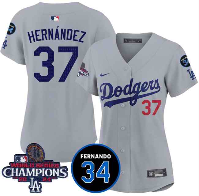 Women's Los Angeles Dodgers #37 Teoscar Hern