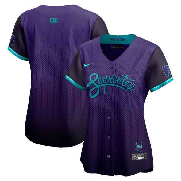 Women's Arizona Diamondbacks Blank Purple 2025 City Connect Limited Stitched Baseball Jersey(Run Small)