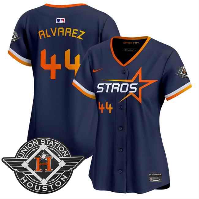 Women's Houston Astros #44 Yordan Alvarez Navy 2025 City Connect Limited Stitched Baseball Jersey(Run Small)