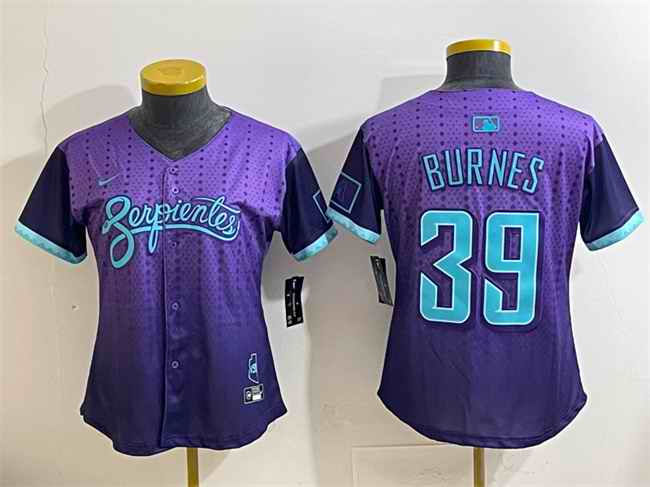 Women's Arizona Diamondbacks #39 Corbin Burnes Purple 2025 City Connect Limited Stitched Baseball Jersey(Run Small)