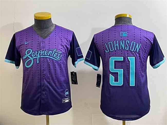 Youth Arizona Diamondbacks #51 Randy Johnson Purple 2025 City Connect Limited Stitched Baseball Jersey