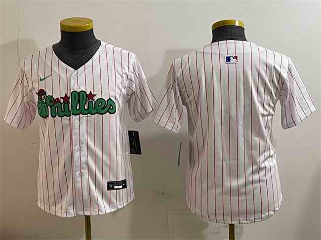 Youth Philadelphia Phillies Blank White Phanatic Limited Stitched Jersey