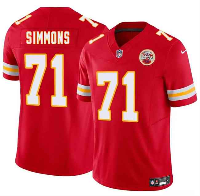 Youth Kansas City Chiefs #71 Josh Simmons Red 2025 Draft F.U.S.E. Vapor Untouchable Limited Stitched Football Jersey