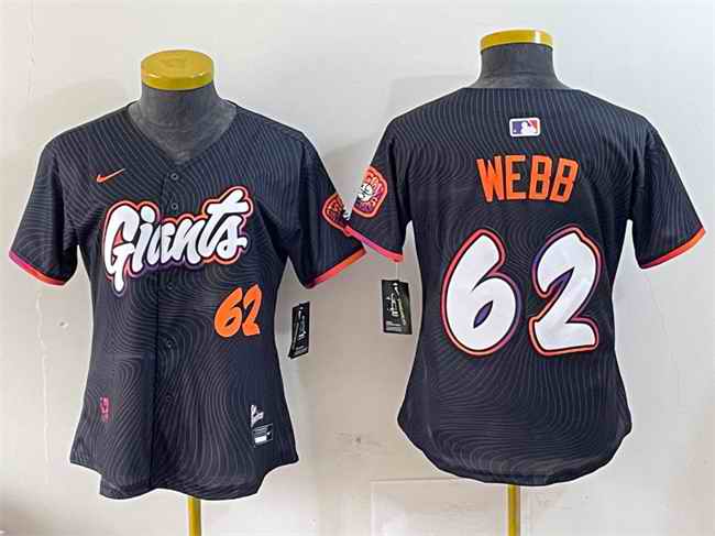 Youth San Francisco Giants #62 Logan Webb Anthracite 2025 City Connect Limited Stitched Baseball Jersey