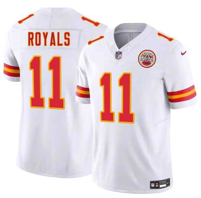 Youth Kansas City Chiefs #11 Jalen Royals White 2025 Draft F.U.S.E. Vapor Untouchable Limited Stitched Football Jersey