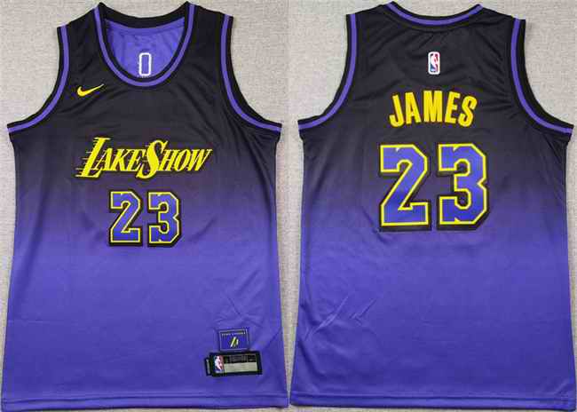Youth Los Angeles Lakers #23 LeBron James Purple 2024/25 City Edition Stitched Basketball Jersey