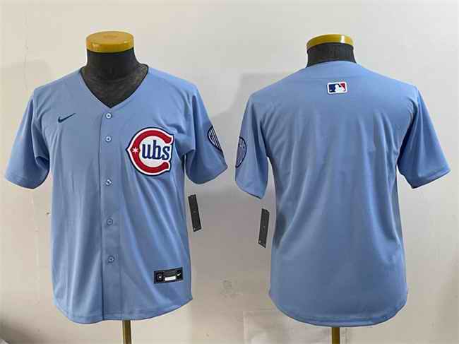 Youth Chicago Cubs Blank Blue 2024/25 2nd Alternate Limited Stitched Baseball Jersey