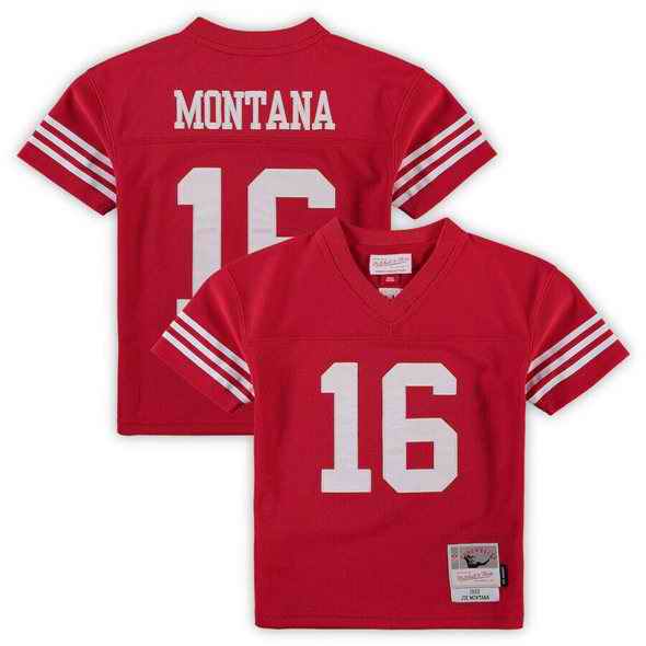 Toddlers San Francisco 49ers #16 Joe Montana Red 1990 Limited Stitched Football Jersey