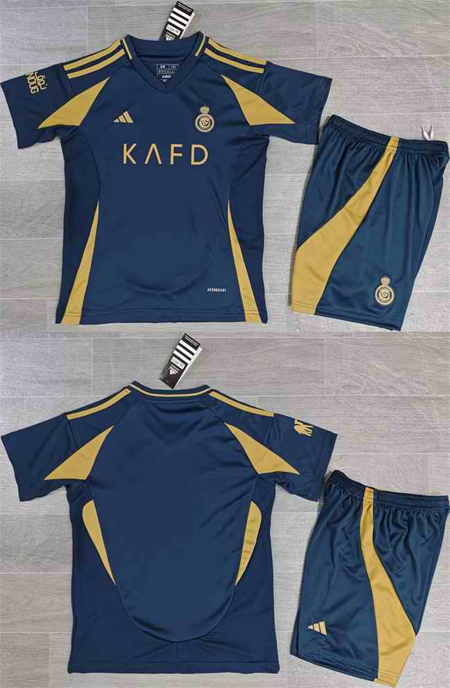 Youth Al Nassr Custom Navy Soccer Jersey Suit