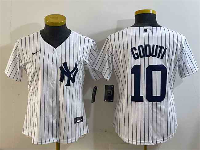 Youth New York Yankees #10 Goduti White Cool Base Stitched Baseball Jersey