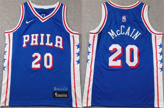 Youth Philadelphia 76ers #20 Jared McCain Blue Icon Edition Swingman Stitched Jersey