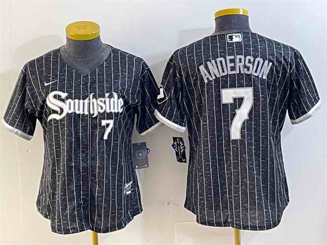 Youth Chicago White Sox #7 Tim Anderson Black City Connect Stitched Jersey