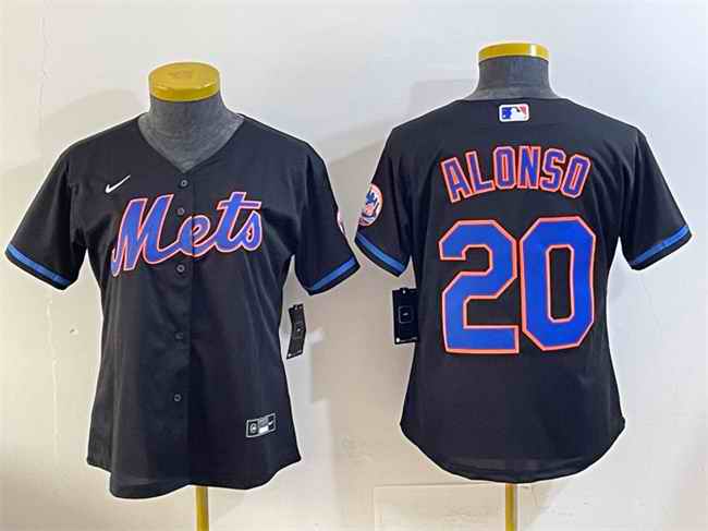 Youth New York Mets #20 Pete Alonso Black Cool Base Stitched Baseball Jersey