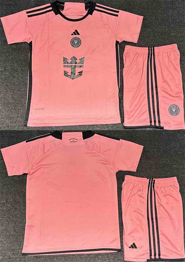 Youth Inter Miami CF Custom Pink Soccer Jersey Suit
