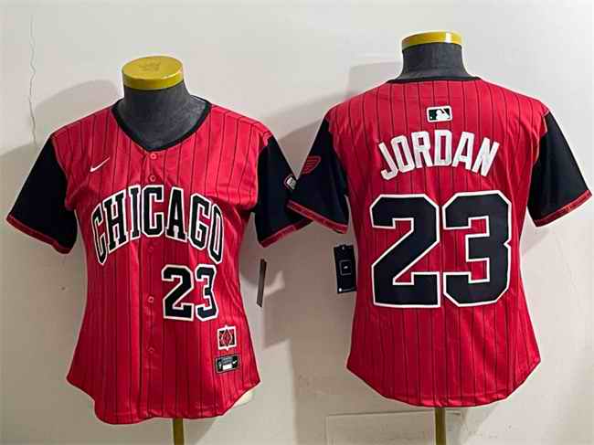 Youth Chicago White Sox #23 Michael Jordan Red/Black 2025 City Connect Limited Stitched Baseball Jersey