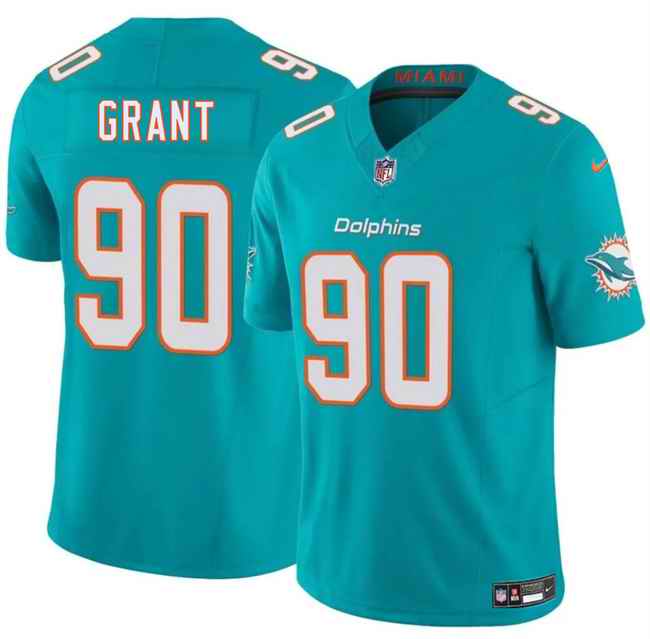 Youth Miami Dolphins #90 Kenneth Grant Aqua 2025 Draft F.U.S.E Vapor Limited Stitched Jersey