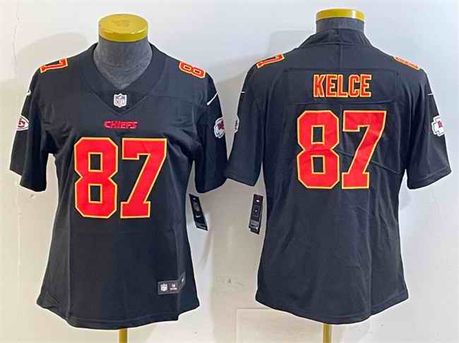 Youth Kansas City Chiefs #87 Travis Kelce Black Vapor Untouchable Limited Stitched Football Jersey