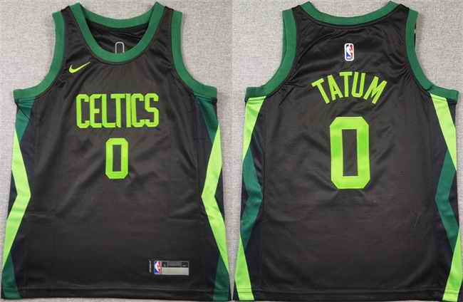 Youth Boston Celtics #0 Jayson Tatum Black 2024 City Edition Stitched Jersey