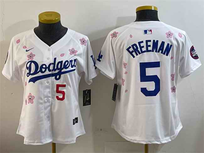 Youth Los Angeles Dodgers #5 Freddie Freeman White 2025 Tokyo Series Limited Stitched Baseball Jersey