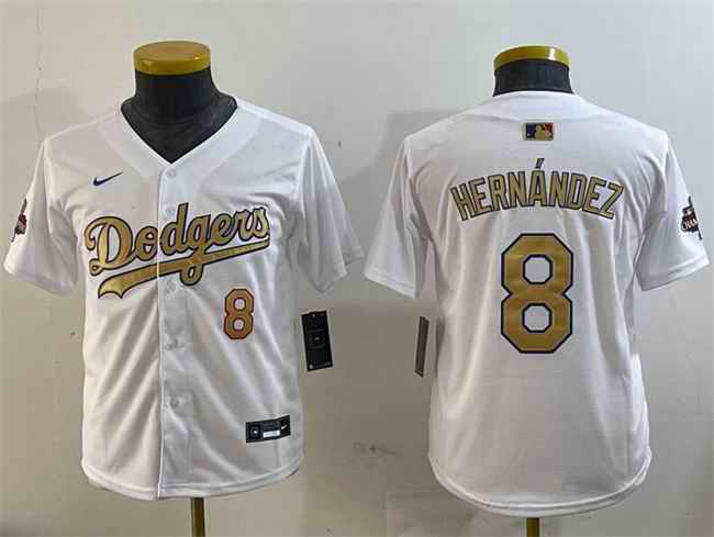 Youth Los Angeles Dodgers #8 Enrique Hern