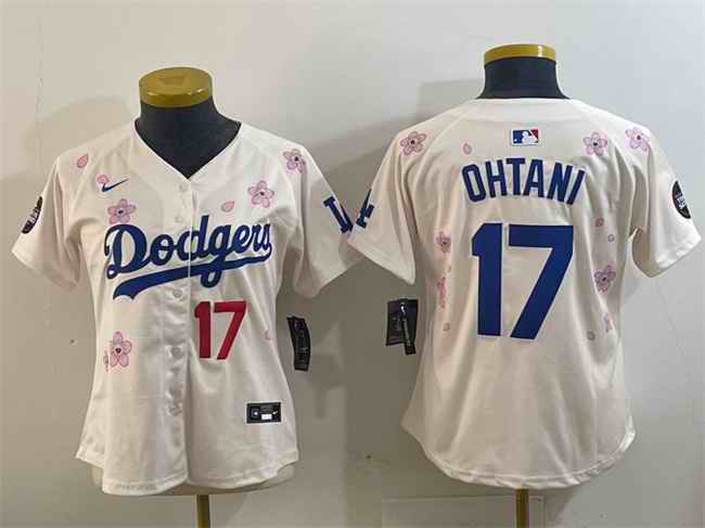 Youth Los Angeles Dodgers #17 Shohei Ohtani Cream 2025 Tokyo Series Limited Stitched Baseball Jersey