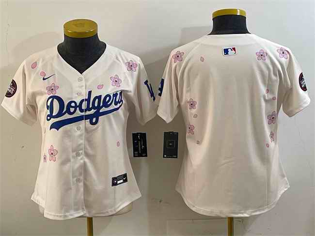 Youth Los Angeles Dodgers Blank Cream 2025 Tokyo Series Limited Stitched Baseball Jersey