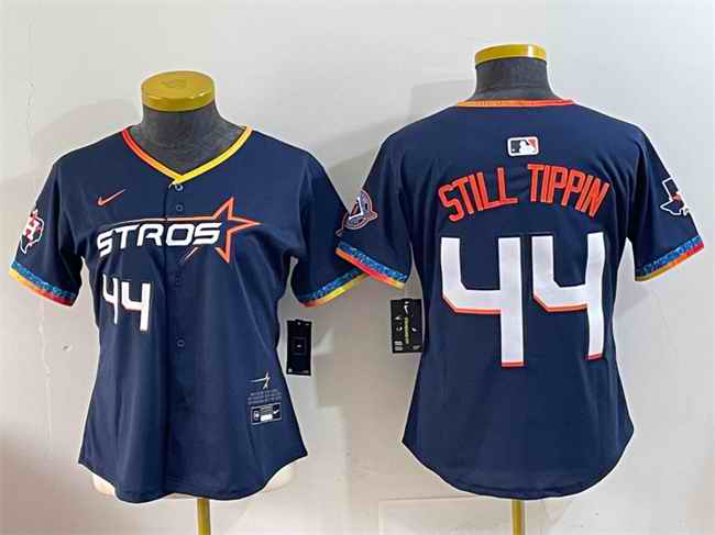 Youth Houston Astros #44 Still Tippin Navy 2025 City Connect With Texas Patch Limited Stitched Baseball Jersey