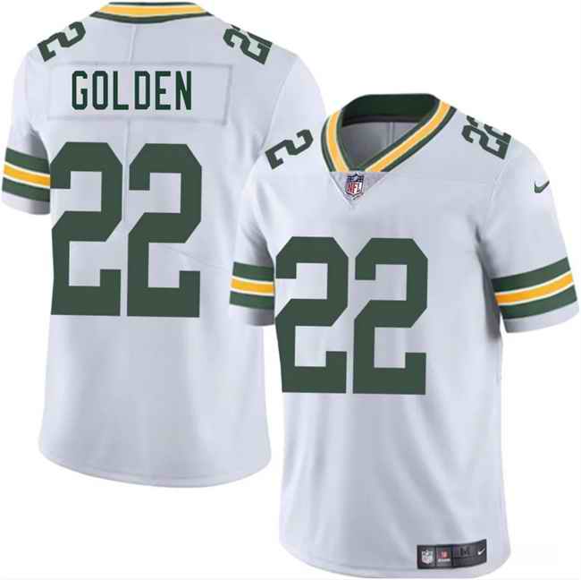 Youth Green Bay Packers #22 Matthew Golden White 2025 Draft Vapor Untouchable Limited Stitched Football Jersey